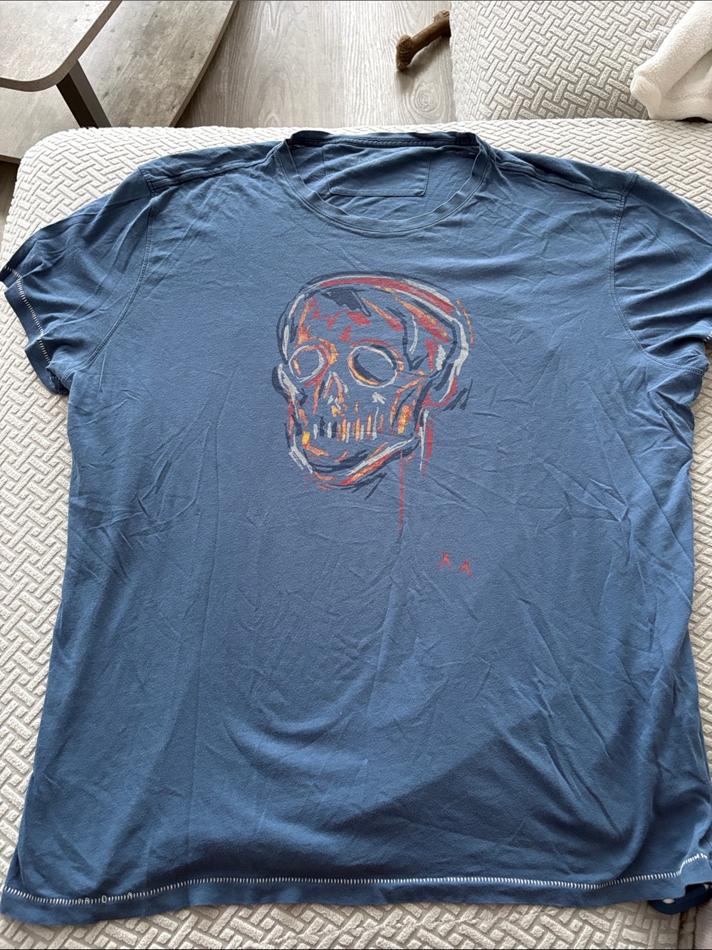John Varvatos xl Blue Skull Graphic Men's T‑Shirt